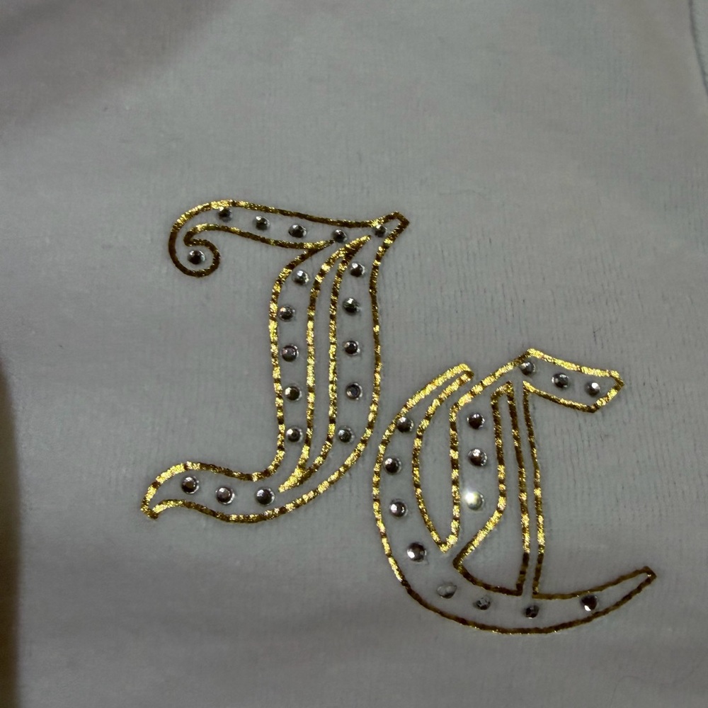 Juicy Couture White Hoodie with Gold Accents - Picture 3 of 6